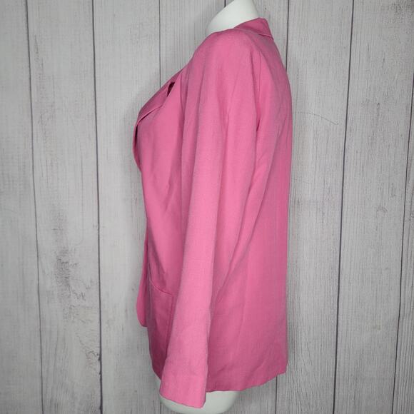 Vintage 80s 90s Pendleton Pink Lightweight Collared Blazer Jacket Womens Size L - Picture 10 of 11